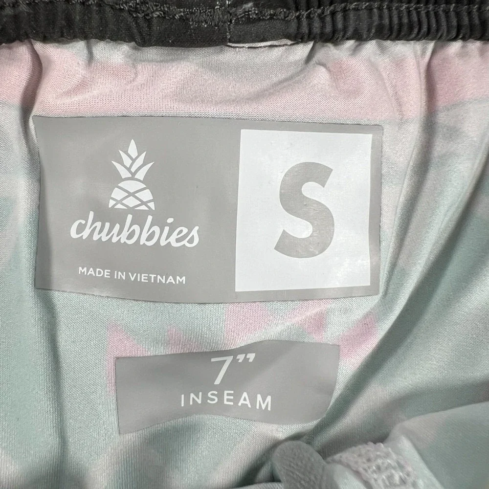 Chubbies Mens Shorts Small Black Gray Lined Southwest Print Drawstring 7
